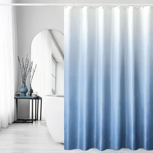 Vista 8 de Gibelle Cortina de Ducha Pequeña para Cabina 36 x 72 pulgadas, Cortina de Ducha de Tela Texturizada de Tejido Gofre Medio Estrecho para Baño, Beige