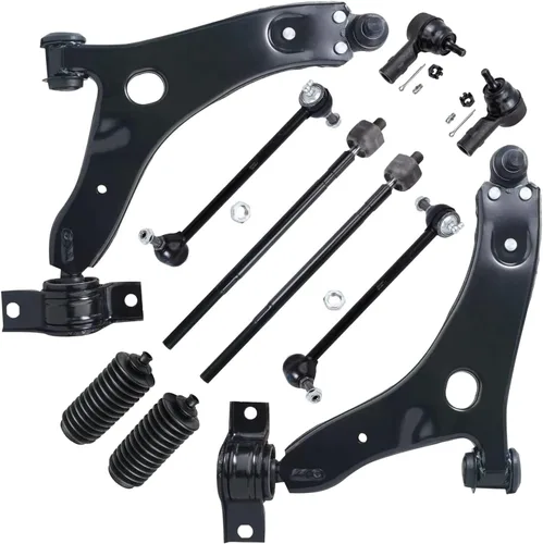 Vista 90 de Detroit Axle - Kit de suspensión delantera de 10 piezas para Jeep 2002-2004