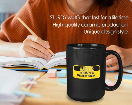 Vista 3 de Bubble Hugs Taza de café política con texto en inglés "Your Police Are Armed", Police Cops Democrático, Policía Democrática, Capitalismo