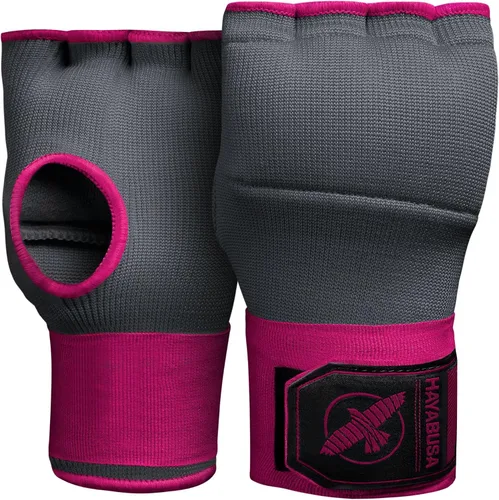 Vista 7 de Hayabusa Guantes de mano de gel rápido para boxeo Slip-On Design, Padded Knuckle Protection, Hook and Loop Closure, Muay Thai Kickboxing, Men and