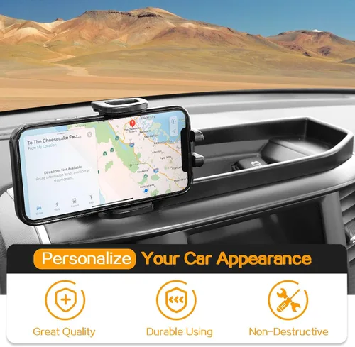 Vista 4 de Hoolcar Soporte para teléfono Ram Dash con bandeja de almacenamiento, compatible con Dodge Ram 2018-2023, accesorios interiores