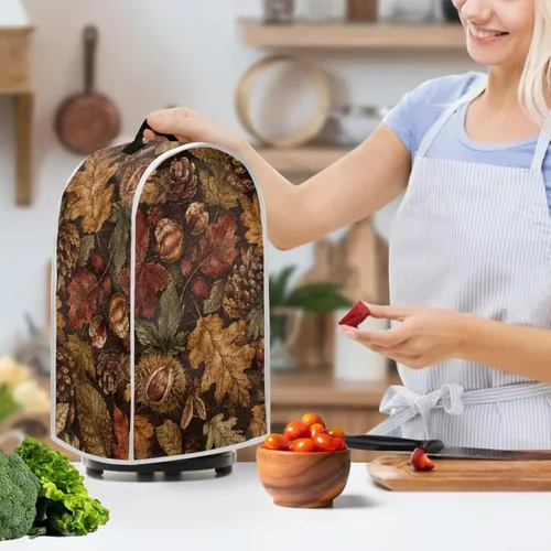 Vista 3 de Talayituse Cubierta antipolvo para licuadora con estampado de nueces, cubierta de protección de huellas dactilares para batidora de pie o máquina