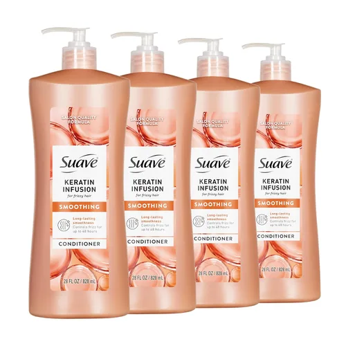 Vista 10 de Suave Professionals - Acondicionador alisador para cabello seco con infusión de queratina con control de encrespamiento de 48 horas, 28 onzas