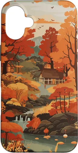 Vista 23 de Tema de otoño y coloridas hojas y árboles de otoño, colores de otoño para iPhone 16