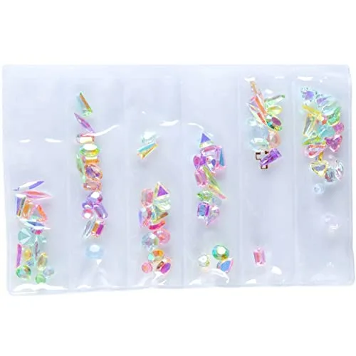 Vista 3 de 7 bolígrafos acrílicos de uñas de gel UV para pintura + 2 paquetes de diamantes de imitación de cristal holográfico AB para manicura, decoración