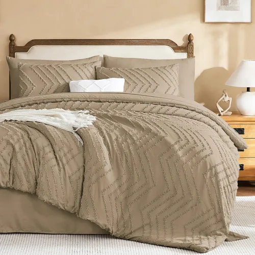 Vista 16 de Litanika Juego de edredón individual XL - 5 piezas Boho copetudo cama en una bolsa Azul Egeo