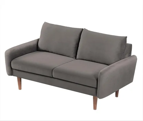 Vista 4 de Container Furniture Direct Kent Sofá biplaza de terciopelo para salas de estar modernas y espacios compactos, cómodo sofá de 2 plazas, muebles