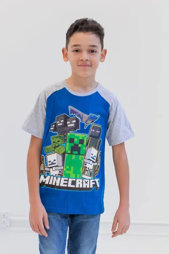 Vista 3 de Minecraft Paquete de 2 camisetas gráficas de manga corta para niños