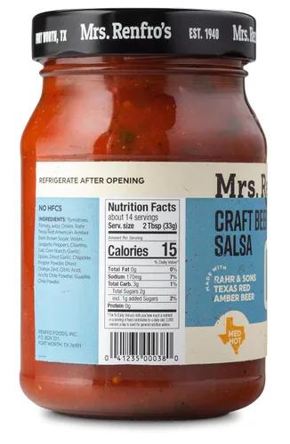 Vista 2 de Mrs Renfro Salsa Texas Rd cerveza artesanal, 16 onzas