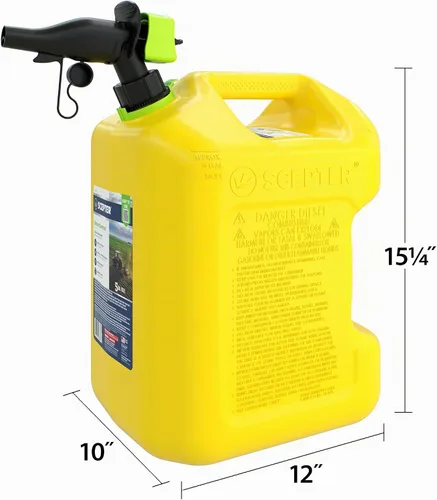 Vista 2 de Scepter FSCD552 - Recipiente de combustible con boquilla SmartControl a prueba de derrames, bidón amarillo para diésel, 5 galones (4 unidades)