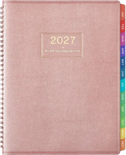 Vista 10 de Libro de citas 2027 - Agenda diaria por hora 2027, enero 2027 - diciembre Negro