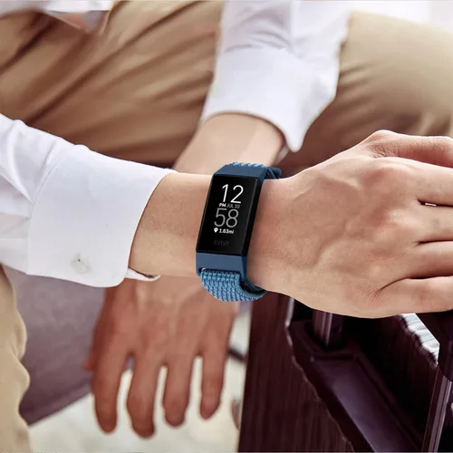 Vista 7 de Correas de reloj de nailon compatibles con Fitbit Charge 4/Charge 3/SE, pulsera de repuesto transpirable suave para deporte, correa con banda