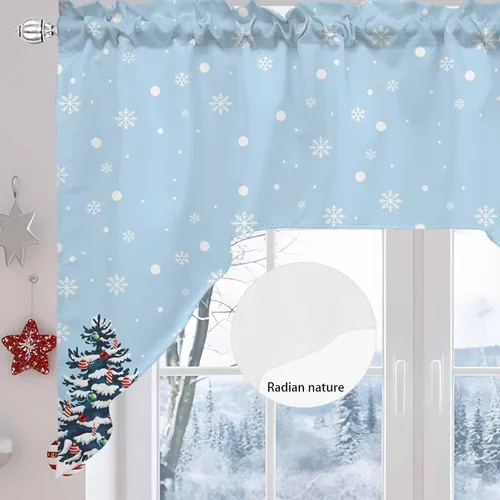 Vista 6 de Muñeco de nieve de Navidad, cenefa de cocina, cenefa con bolsillo para barra, paneles de cortina para dormitorio, sala de estar, baño, cafetería
