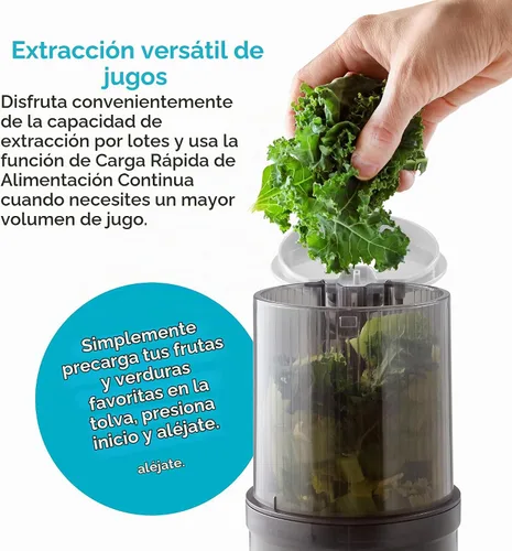 Vista 3 de Shine Multi-Batch Compact Cold Press Juicer SMB-1, manos libres, tolva de alimentación continua, portátil Blanco