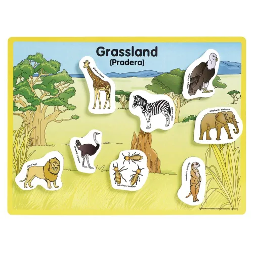 Vista 3 de Excellerations Animales en sus hábitats 6 tableros de rompecabezas herramienta de actividad de aprendizaje para niños (48 piezas)