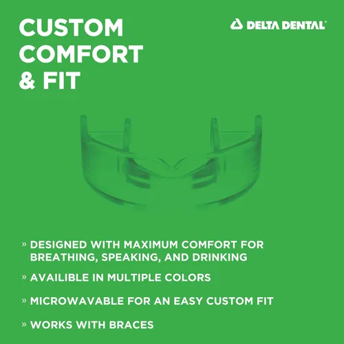Vista 3 de Protector bucal deportivo Delta Dental - Aceptado por la ADA - 2 veces la absorción de impacto - Funciona con brackets - Aqua 2X impact absorption