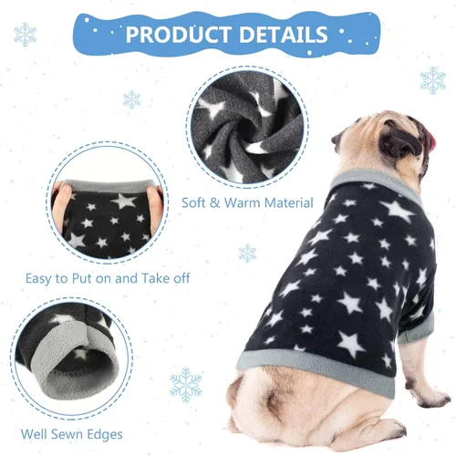 Vista 3 de 8 piezas de suéteres para perro, hembra, niño, ropa de invierno para chihuahua, suéter de cachorro, camisa cálida para cachorros, forro polar