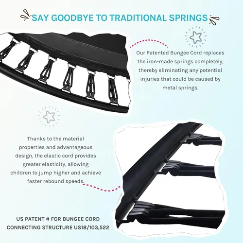 Vista 2 de SkyBound Trampolín sin Resortes de 14 PIES 12 PIES 10 PIES 8 PIES 6 PIES para Niños y Adultos - Trampolines Recreativos con Revestimiento