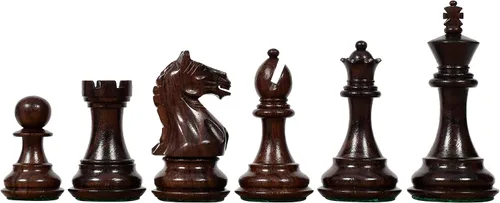 Vista 2 de Fierce Knight Staunton Wooden Chess Pieces – 3.5" King in Indian Rosewood & Boxwood for Tournament and Collector Use