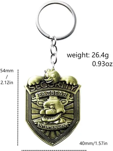 Vista 2 de FNAF - Insignia de guardia de seguridad Pin de guardia nocturno de Freddy Fazbear Regalos de disfraz de la FNAF para niños, hombres, mujeres