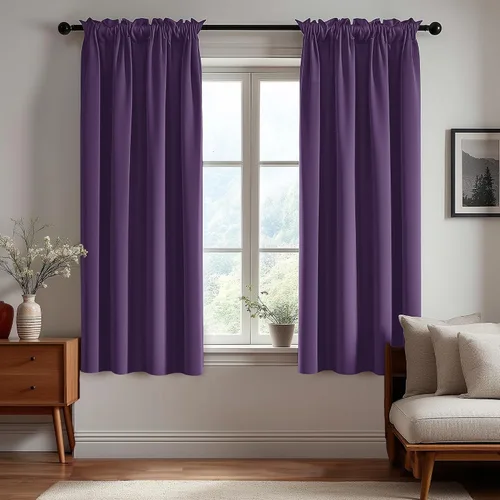 Vista 83 de Deconovo Cortinas opacas, aislamiento térmico, dobladillo para barra, reducción de ruido, certificado Oeko-TEX, cortinas de oscurecimiento