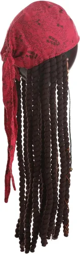 Vista 6 de Disney Jack Sparrow Costume Pirate Scarf with Attached Dreadlocks