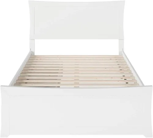 Vista 4 de Cama con plataforma de almacenamiento completo Urban en color blanco