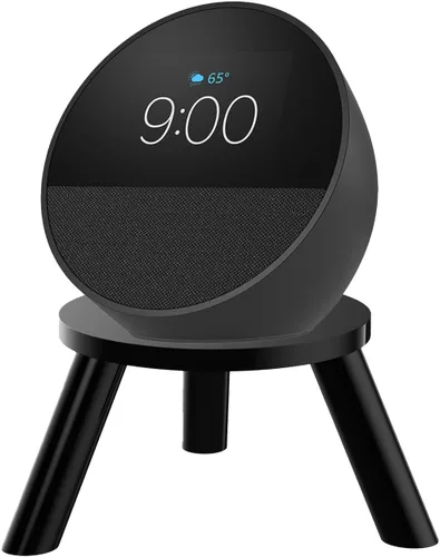Vista 7 de Soporte de altavoz de escritorio para Echo Spot 2024, Echo Dot, Echo Glow, HomePod mini y Sonos Era 100, alarma de reloj de sonido Nintendo, soporte