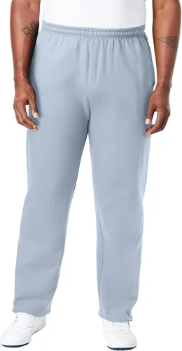 Vista 11 de KingSize - Pantalones de chándal para hombre grandes y altos de forro polar con parte inferior abierta Negro (0816)