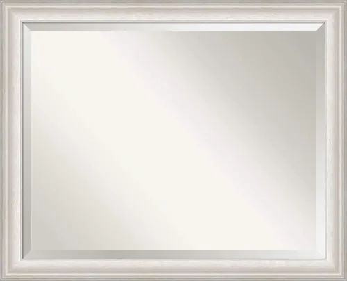 Vista 13 de Amanti Art Espejo de baño plateado para sobre el fregadero, espejo cuadrado de níquel cepillado de 30 x 30 pulgadas, marco moderno grande, se cuelga