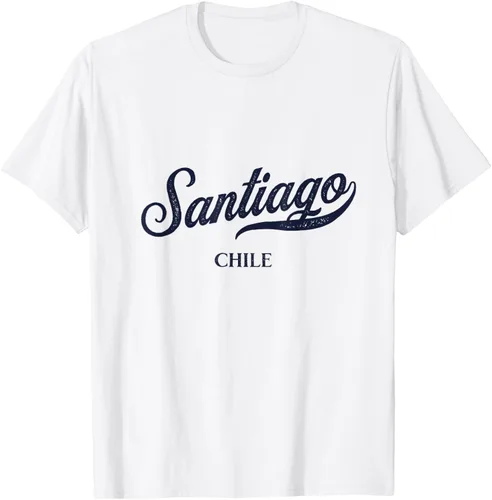 Vista 4 de Retro Chile City - Camiseta vintage de Santiago, Gris Gris Oscuro