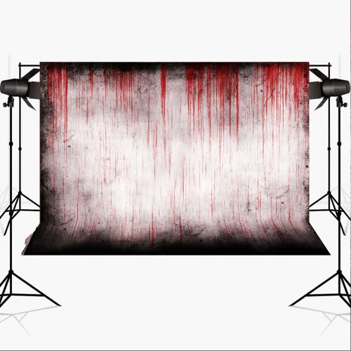 Vista 3 de Lofaris Telón de fondo de Halloween para fotos de pared sangrienta y grungy, fondos de fotografía de asesinato, crimen de terror, decoración