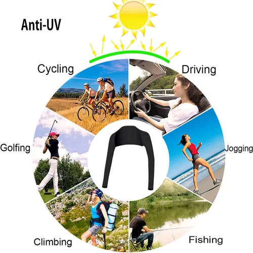 Vista 27 de Chal refrescante manga para brazo con agujero para los dedos, protección solar para mujeres y hombres para golf, equitación, conducción