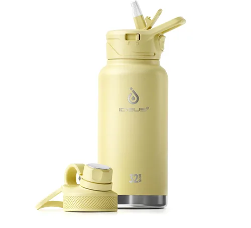 Vista 39 de IDEUS Botella de agua aislada de 12 onzas, botella de agua aislada de acero inoxidable para la escuela, botellas aisladas con pajitas a prueba