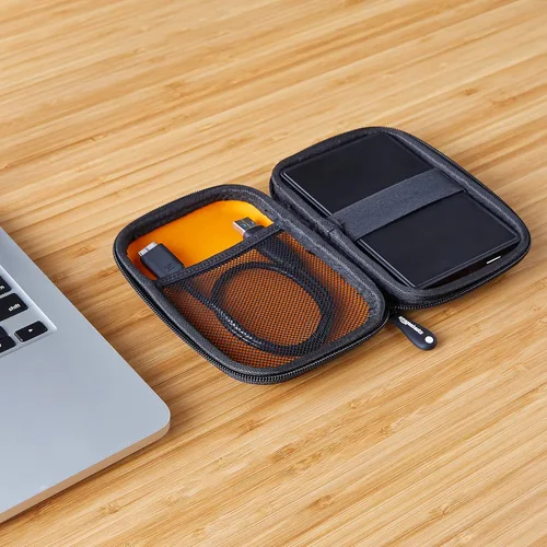 Vista 7 de Amazon Basics Estuche de transporte portátil para disco duro externo, color negro