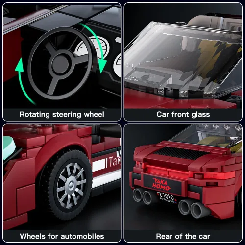 Vista 6 de Mould King Speed Champion 911 Targa - Juegos de construcción de automóviles con vitrina, modelos 27060 para adultos y niños de 8 años (362 piezas)