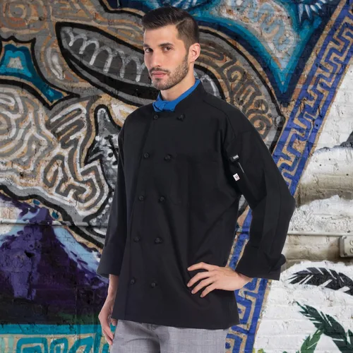 Vista 5 de Uncommon Threads Abrigo de chef clásico unisex con nudo
