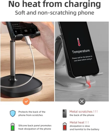Vista 4 de LISEN - Soporte para teléfono celular, ajustable, accesorios para escritorio de oficina, para todos los teléfonos iPhone, iPhone 15, Switch, Kindle