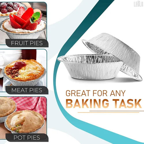 Vista 4 de LEGLO - Mini moldes para tartas de 3 pulgadas, paquete de 200 bandejas pequeñas desechables de papel de aluminio Mini Tart Pans Hold Desserts and
