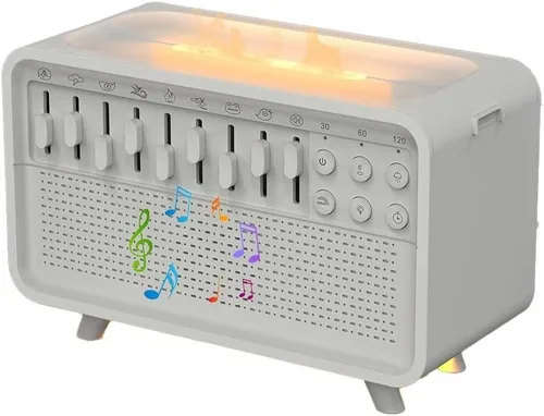 Vista 3 de Humidificador blanco de la máquina del ruido con el difusor del aroma y la luz de la noche para la relajación y la ayuda del sueño, blanco