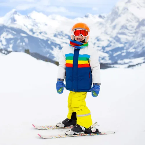 Vista 5 de American Trends Guantes de nieve de invierno para niños pequeños, guantes de esquí impermeables de forro polar cálido para niños y niñas