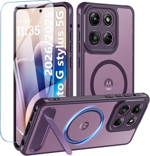Vista 18 de Funda OWKEY Samsung Galaxy A13 5G, Funda Magnética para Teléfono con Soporte y Protector de Pantalla, Funda Protectora Antihuellas y a Prueba de A13