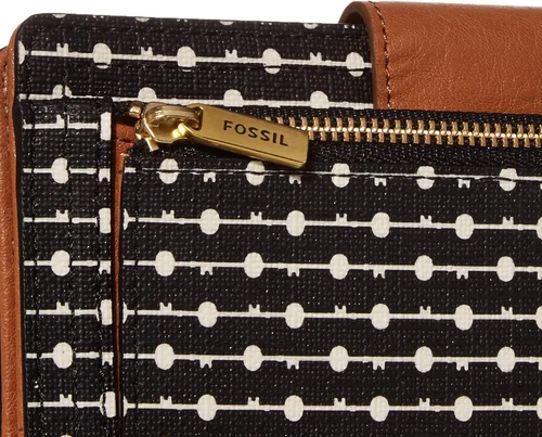 Vista 3 de Fossil - Cartera de piel Logan con lengüeta de bloqueo de interferencia de radiofrecuencia para mujer
