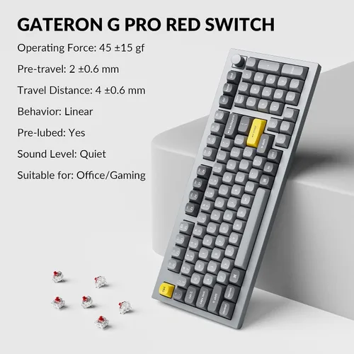 Vista 7 de Keychron Q5 - Perilla de teclado mecánico con cable versión del 96 de diseño QMKVIA programable Macro con interruptor rojo Gateron G Pro de doble
