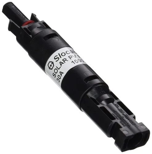 Vista 2 de Renogy 10A macho y hembra conector impermeable en línea portafusibles, w, negro