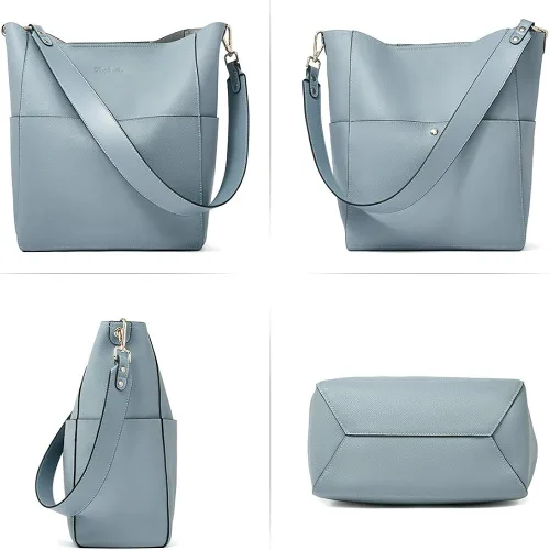 Vista 7 de BOSTANTEN - Bolsos de cuero al hombro tipo balde para mujer