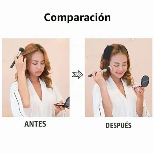 Vista 6 de 10 almohadillas mágicas para el cabello, calcomanías cuadradas para flecos, accesorios para el cabello (negro)