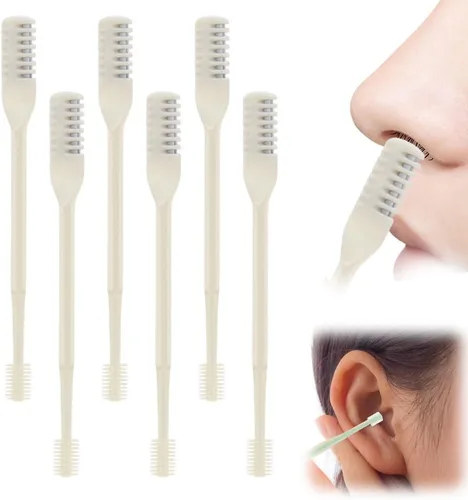 Vista 9 de Cortador de pelo nasal, 2026, nuevo recortador de vello de nariz para hombres y mujeres, herramienta de eliminación de vello manual portátil Beige