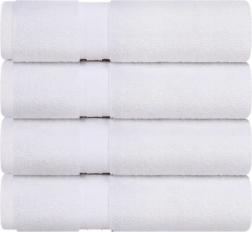 Vista 9 de Towel and Linen - Juego de toallas Mart color borgoña, 2 toallas de baño, 2 toallas de mano y 4 paños de 2 capas de baja torsión de 600 GSM, hilado