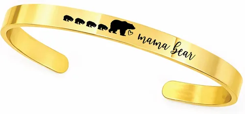 Vista 16 de SM Design Pulsera de mamá oso regalo para mamá con cachorros, día de San Valentín, cumpleaños, cantidad personalizada de cachorros, regalo para mamá